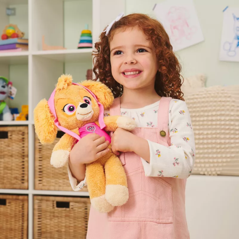PAW Patrol GUND Peluche oficial Skye Take Along Buddy, peluche premium para crianças a partir de 1 ano, rosa/castanho, 33 cm