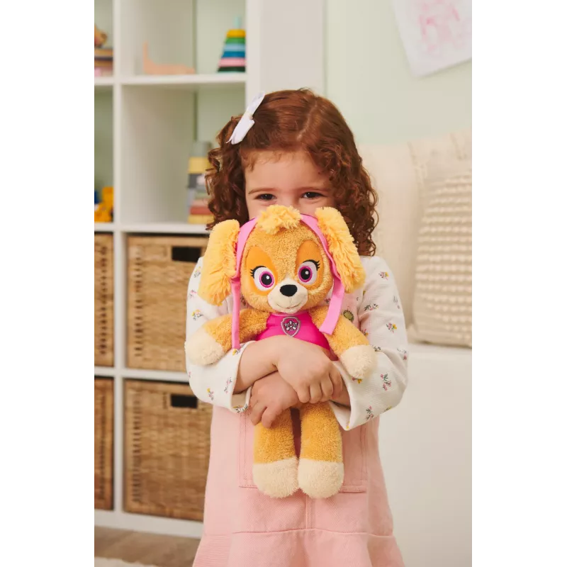 PAW Patrol GUND Peluche oficial Skye Take Along Buddy, peluche premium para crianças a partir de 1 ano, rosa/castanho, 33 cm