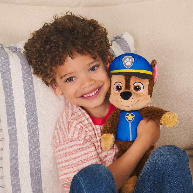 PAW Patrol GUND Peluche oficial Chase Take Along Buddy, peluche premium para crianças a partir de 1 ano, azul/castanho, 33 cm