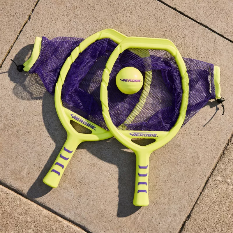Aerobie Flingo Jogo de apanhar e lançar ao ar livre para crianças e adultos, conjunto de bola de lançar e apanhar para jogos de verão, jardim, campismo e praia para crianças a partir de 8 anos