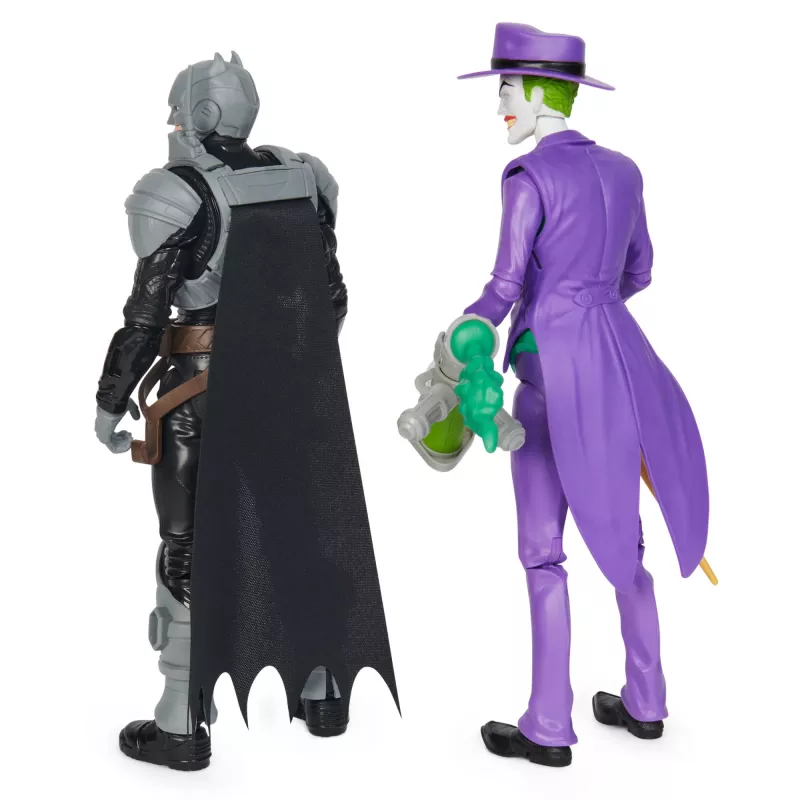 DC Comics, Batman Adventures, conjunto de figuras de ação Batman vs The Joker, 2 figuras, 12 acessórios de armadura, brinquedo de super-herói de 30,5 cm para rapazes e raparigas