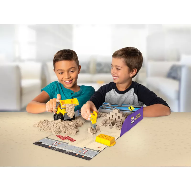 Kinetic Sand, conjunto de brincar Dig N' Demolish com 450 g de areia de brincar e camião de brinquedo, brinquedo sensorial para crianças a partir dos 5 anos