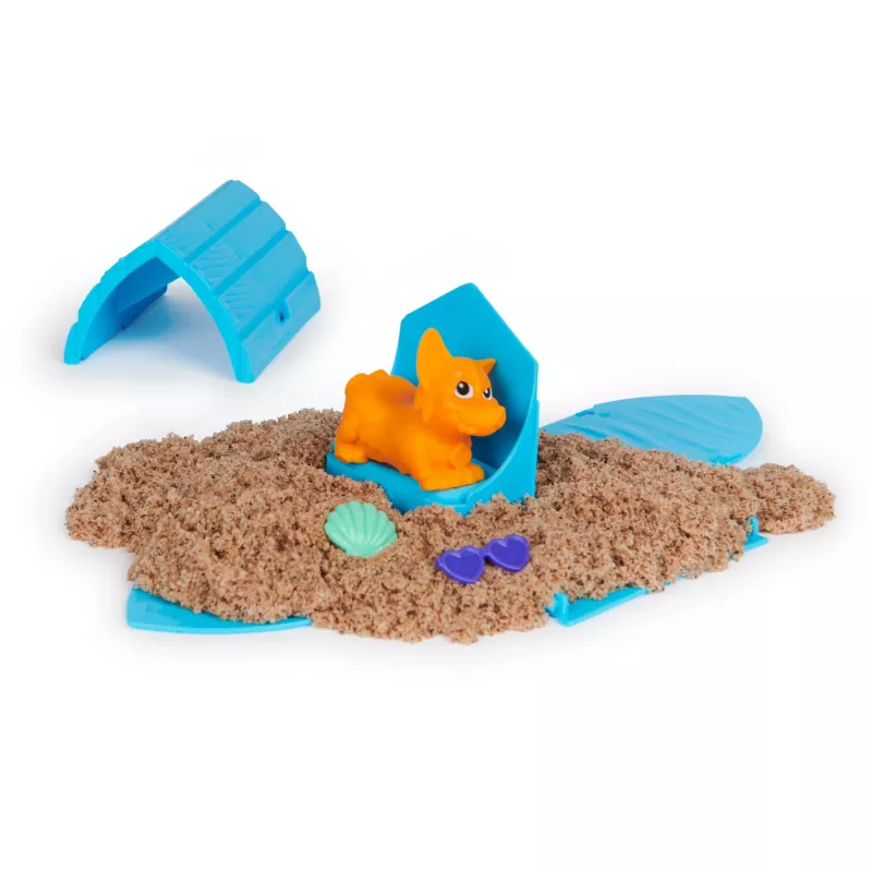 Conjunto Kinetic Sand Doggie Dig para crianças Spinmaster com molde, multicolor, a partir dos 5 anos