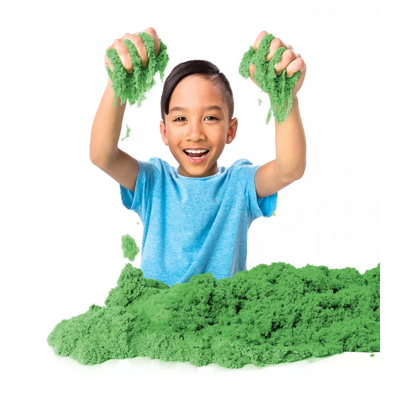 Kinetic Sand, 2 libras de areia de brincar verde, brinquedos sensoriais moldáveis para crianças, saco reutilizável (a embalagem pode variar), para crianças a partir dos 3 anos