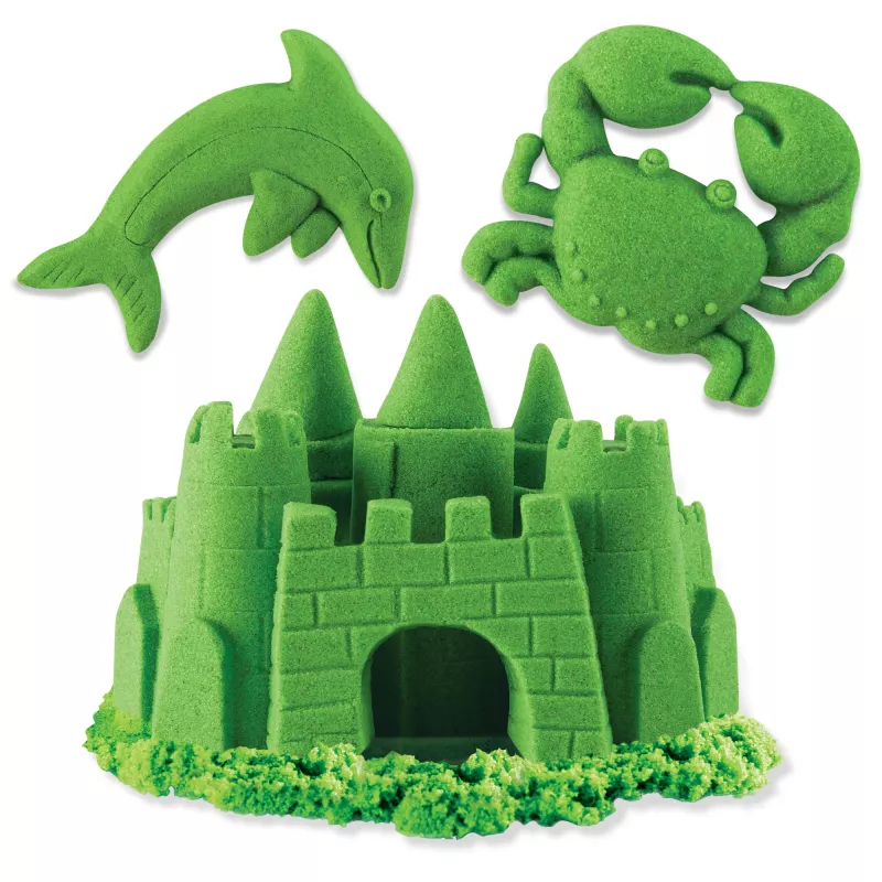 Kinetic Sand, 2 libras de areia de brincar verde, brinquedos sensoriais moldáveis para crianças, saco reutilizável (a embalagem pode variar), para crianças a partir dos 3 anos