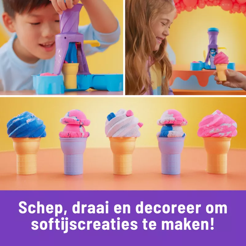 Spin Master Kinetic Sand Soft Serve Station 6068385 areia para brincar, 396 g, a partir dos 3 anos