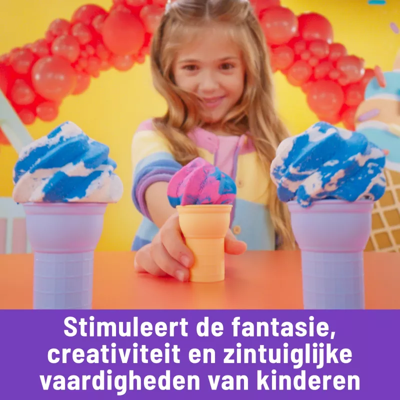 Spin Master Kinetic Sand Soft Serve Station 6068385 areia para brincar, 396 g, a partir dos 3 anos