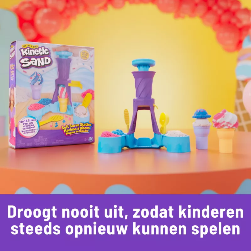 Spin Master Kinetic Sand Soft Serve Station 6068385 areia para brincar, 396 g, a partir dos 3 anos