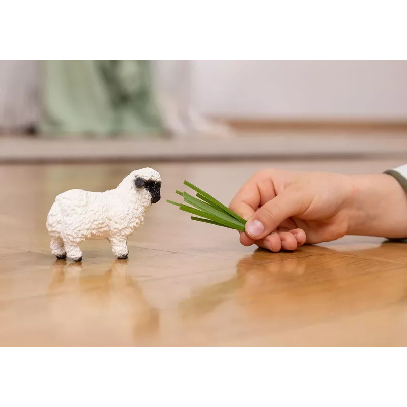 schleich Ovelha de nariz preto do Valais, 3 ano(s), quinta, animais da quinta / brinquedo de quinta, preto, branco, plástico