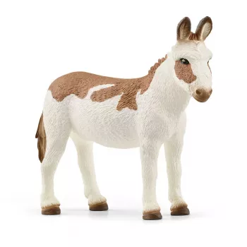 Burro malhado americano Schleich brinquedo castanho branco 13961