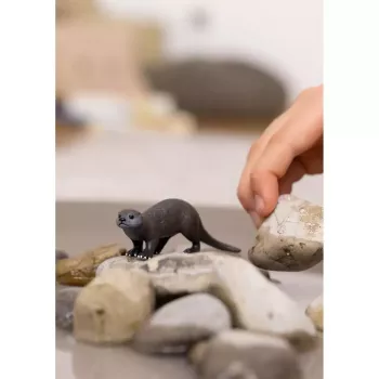 Figura Schleich lontra modelo 14865, castanho, figura de coleção Schleich WILD LIFE