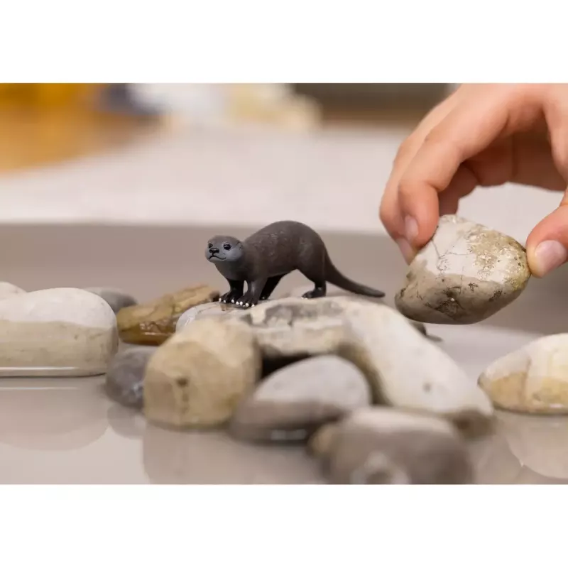 Figura Schleich lontra modelo 14865, castanho, figura de coleção Schleich WILD LIFE