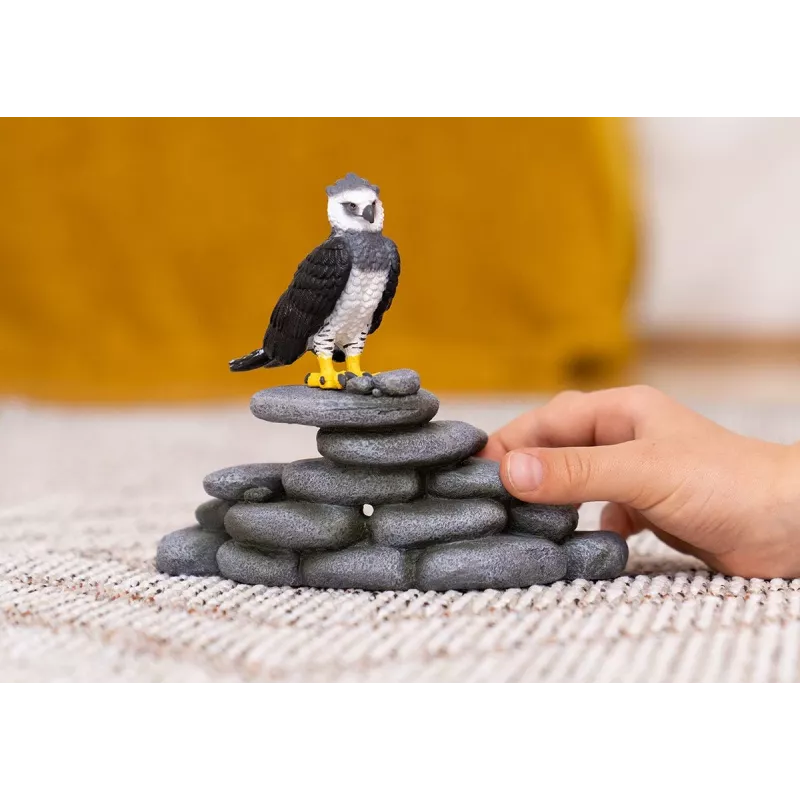 schleich WILD LIFE harpia, 3 anos, floresta, animais selvagens / brinquedo de aventura, preto, branco, amarelo, plástico