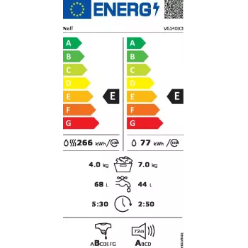 Máquina de lavar e secar Neff V6540X3 de encastrar carregamento frontal branco
