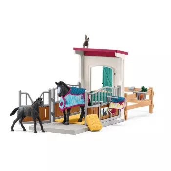 schleich HORSE CLUB box de cavalos com égua e potro, estábulo de cavalos, cavalos, 5 anos, multicolor, plástico
