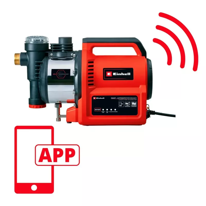 Bomba de água EINHELL GE‑AW 1144 SMART — 1100 W, controlo por app, rega de jardim e transferência de água