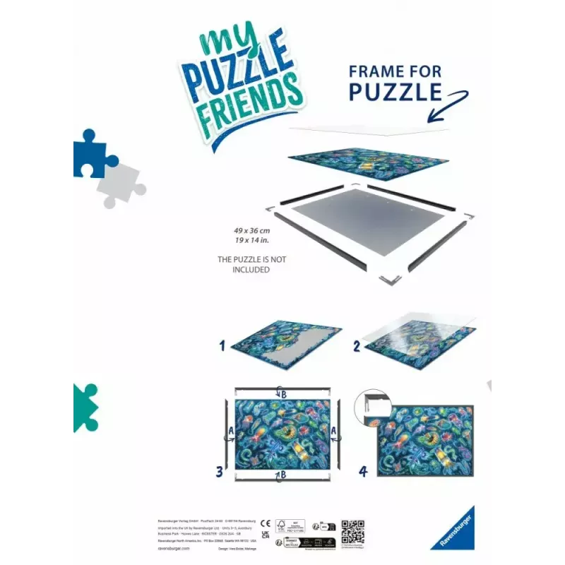 Moldura para puzzle Ravensburger 17901 – preta, para puzzles, idade recomendada 12+