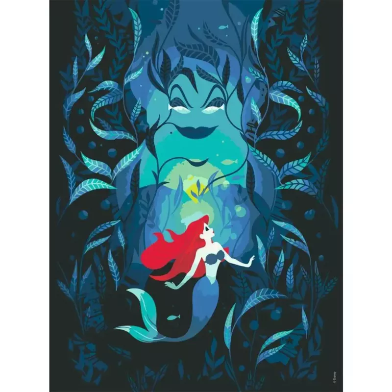 Conjunto de pintura Ravensburger CreArt Disney Ariel e Ursula 23732 — conjunto de pintura para crianças com motivo pré-impresso