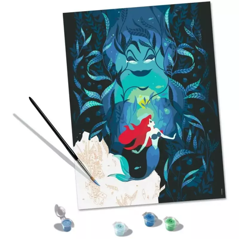 Conjunto de pintura Ravensburger CreArt Disney Ariel e Ursula 23732 — conjunto de pintura para crianças com motivo pré-impresso