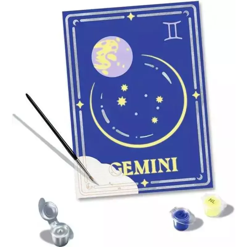 Conjunto de pintar por números Ravensburger CreArt Gémeos signo zodiacal — conjunto de pintura da Ravensburger (modelo 23742)