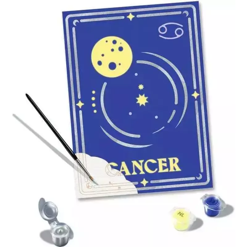 Conjunto de pintura e puzzle Ravensburger CreArt Caranguejo signo zodiacal – conjunto de pintar por números, modelo 23733