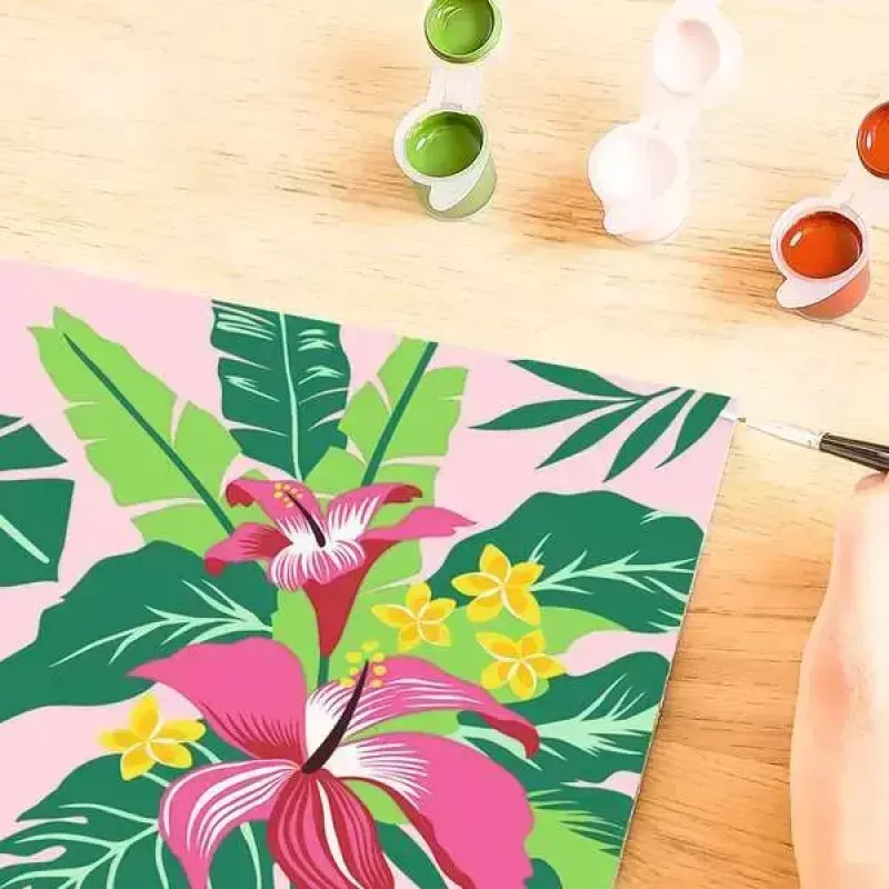Conjunto de pintura Ravensburger CreArt Tropical Plants, modelo 23728 — conjunto de pintar por números