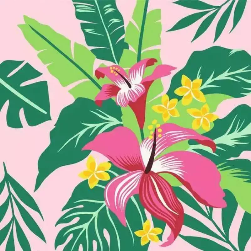 Conjunto de pintura Ravensburger CreArt Tropical Plants, modelo 23728 — conjunto de pintar por números