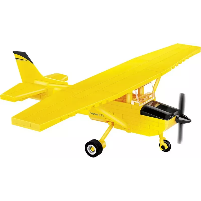 Brinquedo de construção Cobi Cessna 172 Skyhawk amarelo modelo 26621 – kit à escala