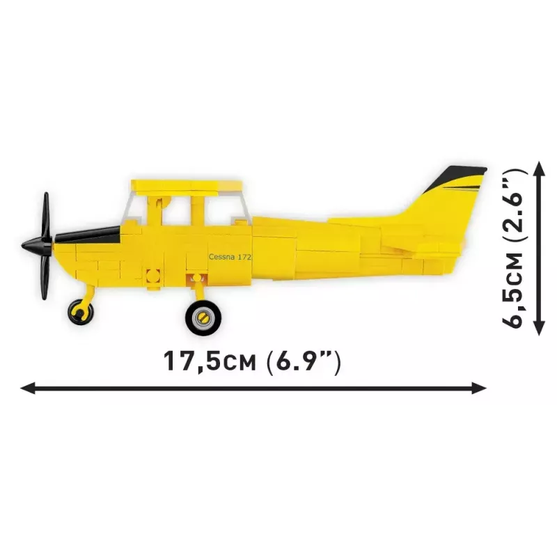 Brinquedo de construção Cobi Cessna 172 Skyhawk amarelo modelo 26621 – kit à escala