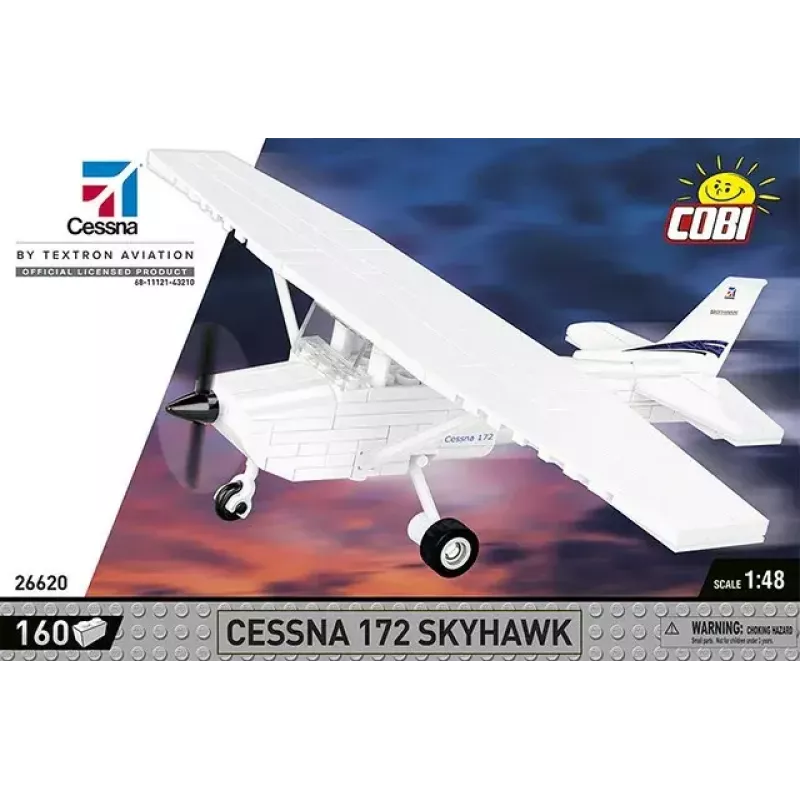 Brinquedo de construção Cobi Cessna 172 Skyhawk branco kit