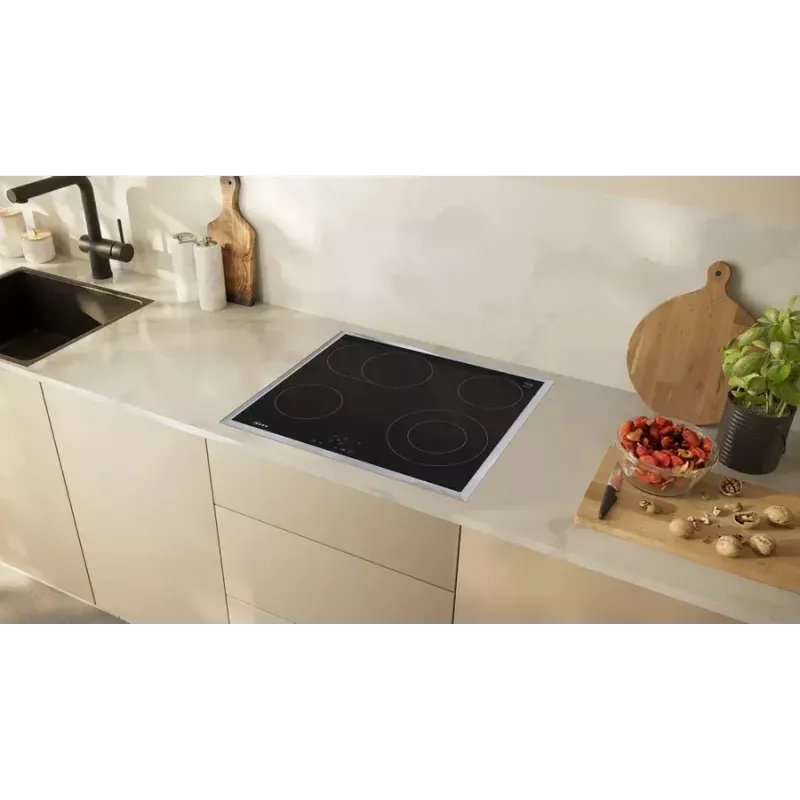 Conjunto de eletrodomésticos NEFF BX16B – placa de indução com zonas (4 zonas) + forno elétrico (71 L), vitrocerâmica, preto