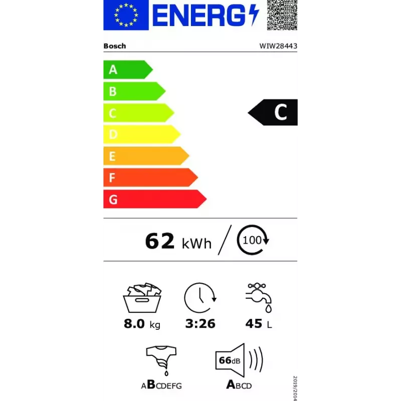 Máquina de lavar roupa Bosch Serie 8 WIW28443 de carga frontal 8 kg 1400 rpm branca