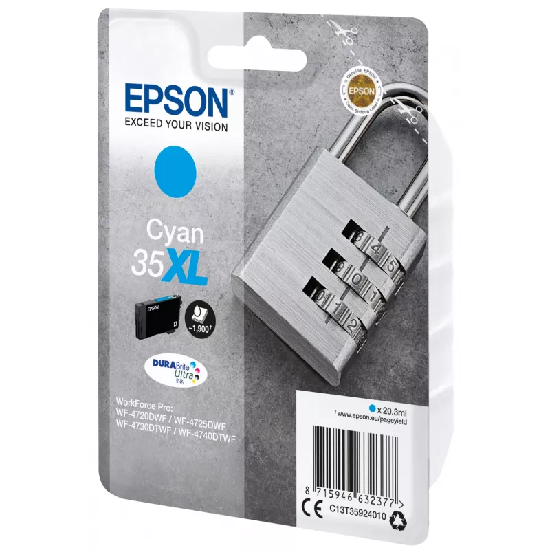 Cartucho Epson Padlock Singlepack ciano 35XL DURABrite Ultra Ink