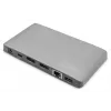 Docking station DIGITUS USB-C – 2x USB Type-C / 2x USB 3.0 10 Gbit/s / USB 3.0 5 Gbit/s / 2x DP / GbE / Micro-SD / SD / 3,5 mm – 60 W USB Power Delivery