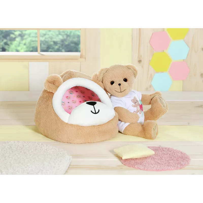 Toca de brincar em peluche urso ZAPF creation BABY born — acessório de brincar em peluche para bonecas