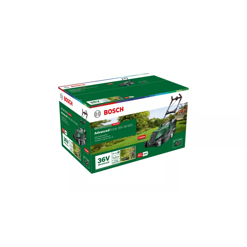 Corta-relvas Bosch AdvancedRotak conduzido a pé bateria verde