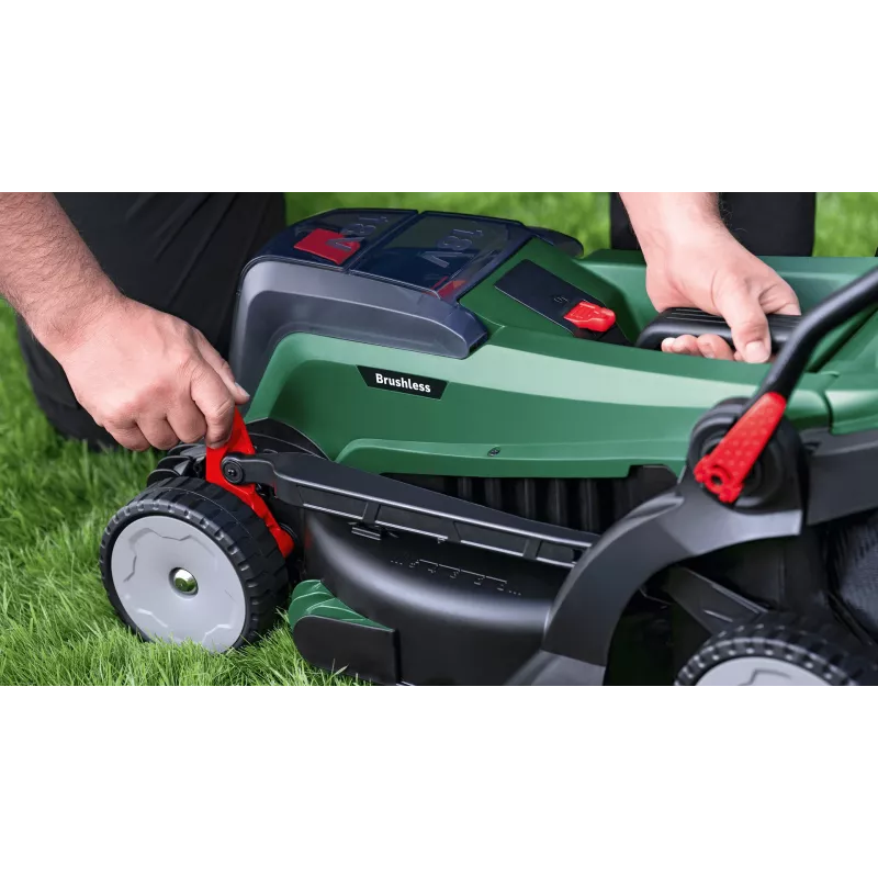 Cortador de relva Bosch 37-550 com tração às rodas a bateria preto, verde