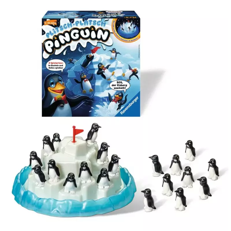 Ravensburger 213252 Plitsch-Platsch Pinguin jogo de destreza, a partir dos 4 anos