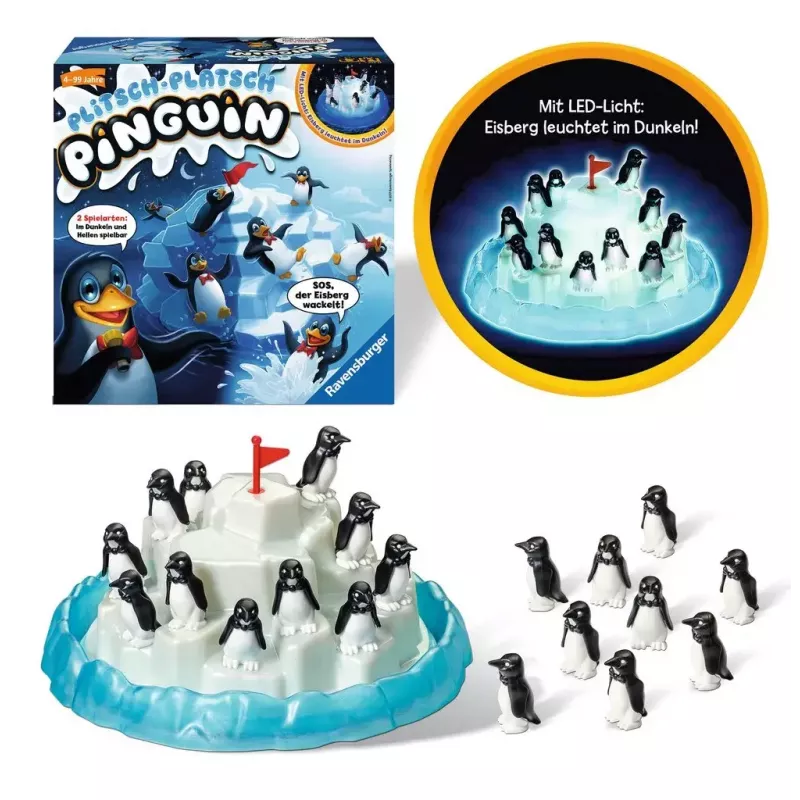 Ravensburger 213252 Plitsch-Platsch Pinguin jogo de destreza, a partir dos 4 anos