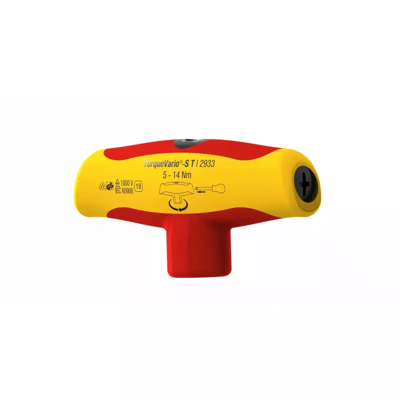 Wiha TorqueVario-S T electric 2933 chave de fendas dinamométrica com punho em T, 5-14 Nm