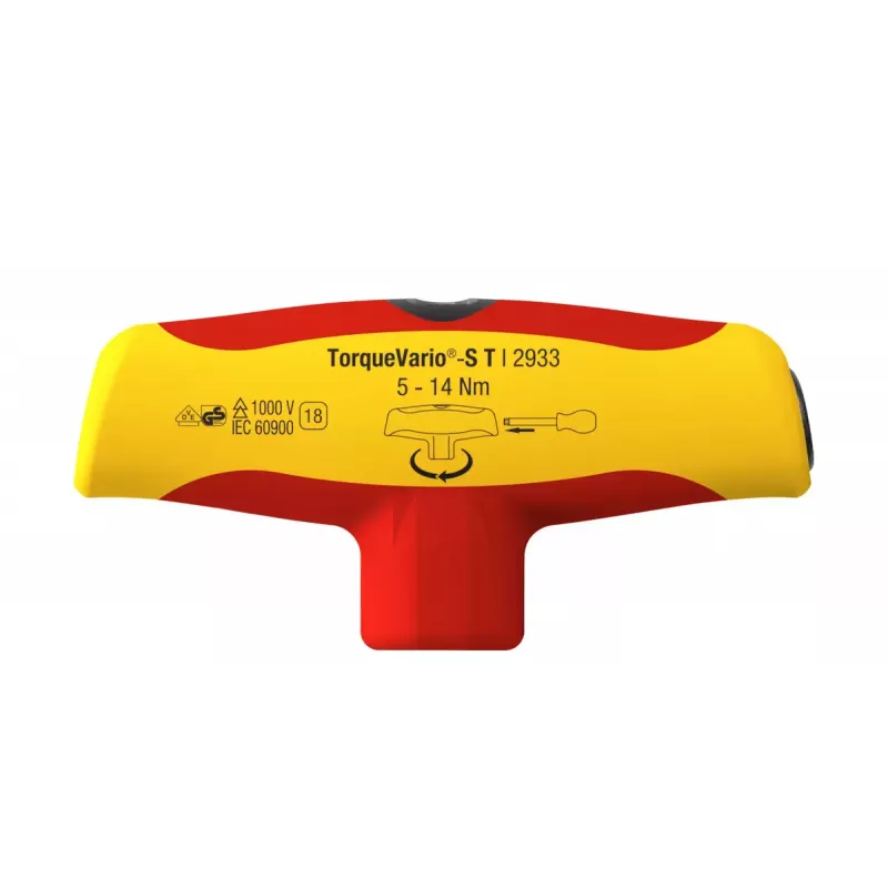 Wiha TorqueVario-S T electric 2933 chave de fendas dinamométrica com punho em T, 5-14 Nm