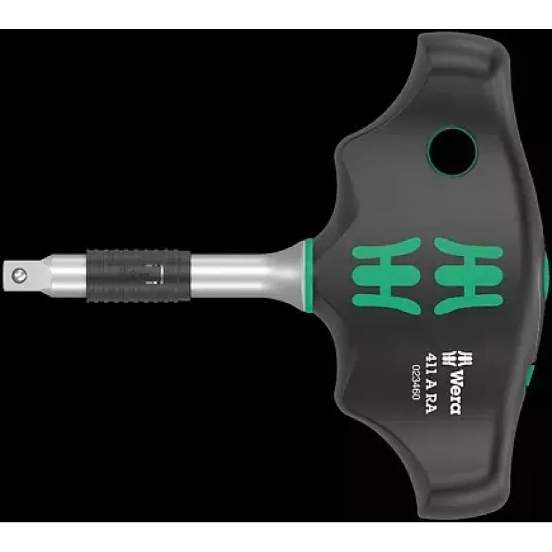 Wera 411 A RA chave de fendas adaptadora de punho transversal com função de roquete, 1/4 de polegada