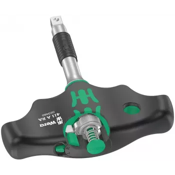 Chave de roquete Wera 05023460001 1/4 polegadas encaixe preto verde