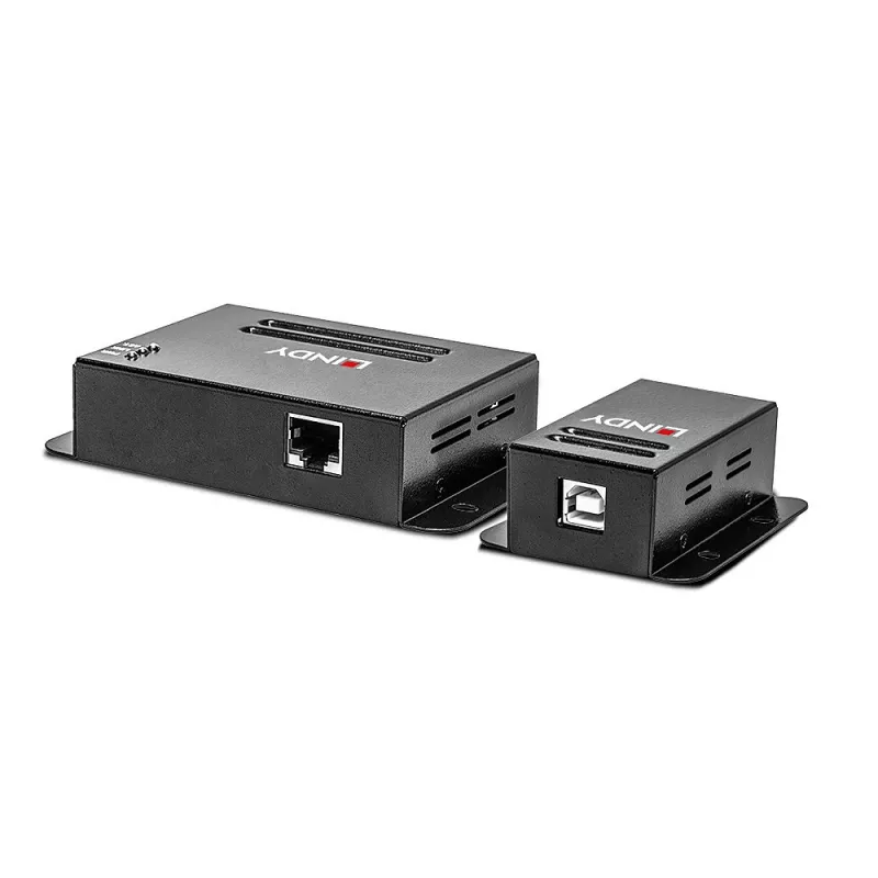 Lindy extensor USB 2.0 Cat.6 de 4 portas 50 m, transmissor e recetor de rede, 50 m, 480 Mbit/s, Cat5, Cat5e, Cat6, NS1021, bronze fosforoso