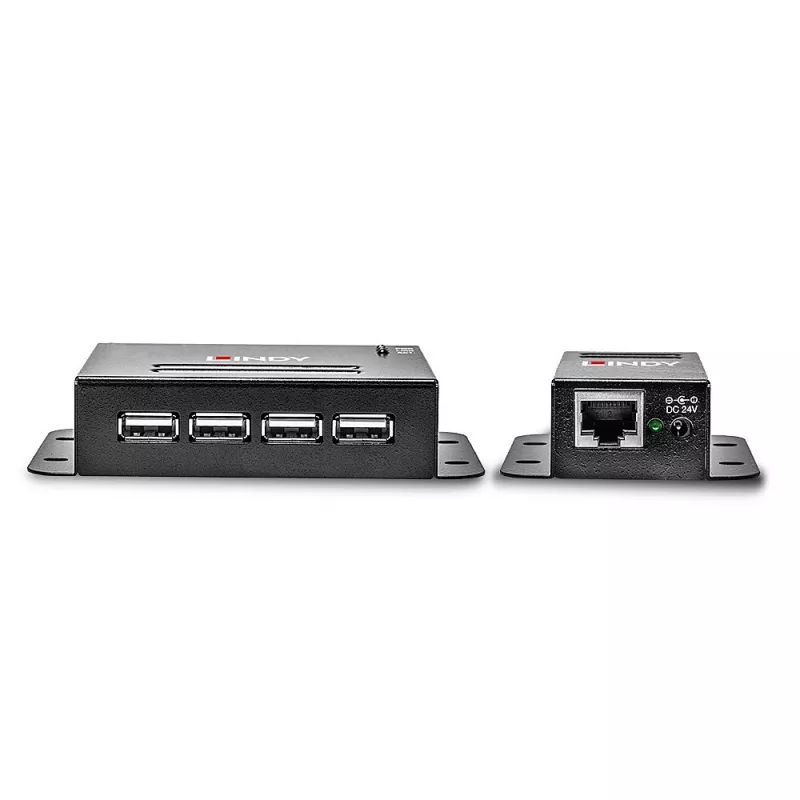 Lindy extensor USB 2.0 Cat.6 de 4 portas 50 m, transmissor e recetor de rede, 50 m, 480 Mbit/s, Cat5, Cat5e, Cat6, NS1021, bronze fosforoso