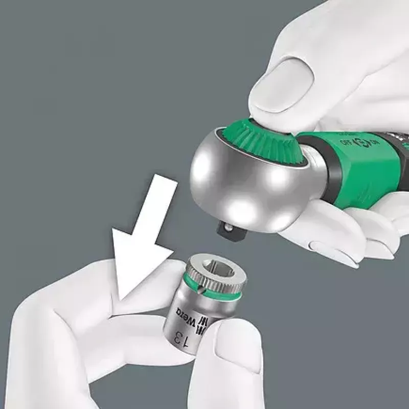 Wera 05075800001 Safe-Torque A 1 chave dinamométrica, acionamento quadrado de 1/4", 2-12 Nm, preto/verde