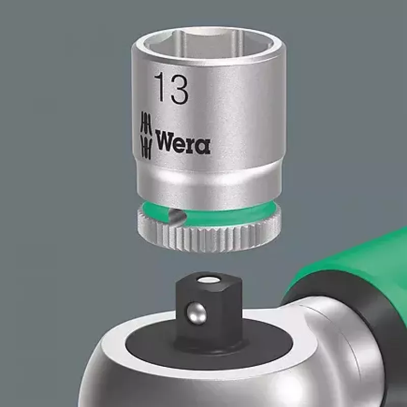Wera 05075800001 Safe-Torque A 1 chave dinamométrica, acionamento quadrado de 1/4", 2-12 Nm, preto/verde