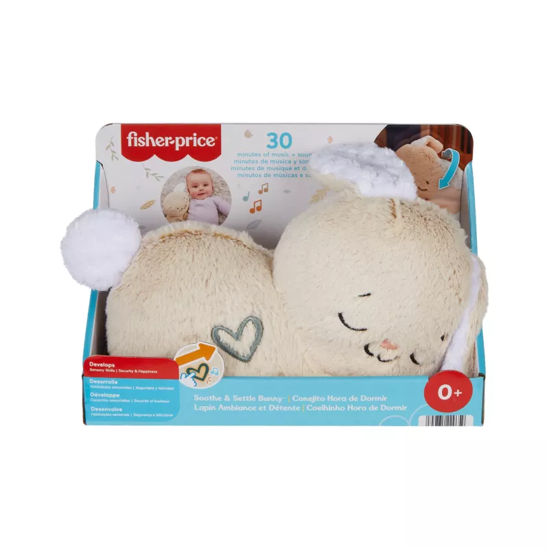 Fisher-Price Soothe & Settle Bunny peluche bebé brinquedo e dispositivo de som ajustável com movimento