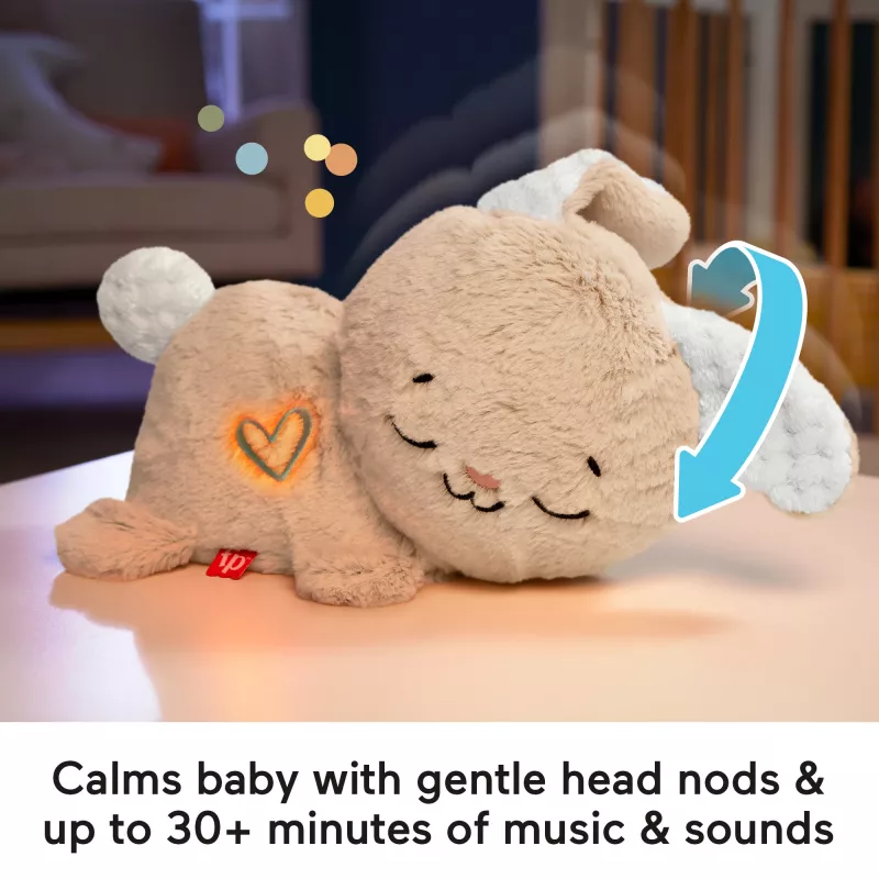 Fisher-Price Soothe & Settle Bunny peluche bebé brinquedo e dispositivo de som ajustável com movimento