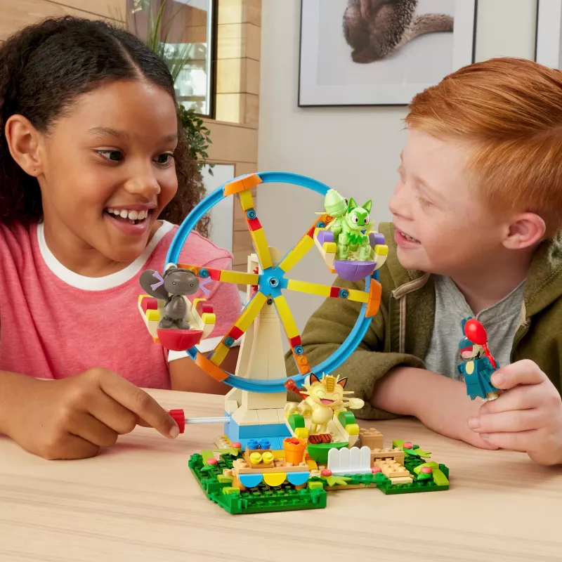 MEGA Pokémon Riesenrad-Spaß conjunto de construção, com 4 figuras de ação (393 peças) para crianças